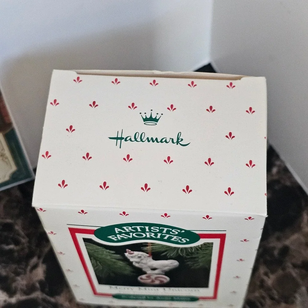 1988 Hallmark Keepsake Ornament Artists Favorites Merry-Mint Unicorn Porcelain